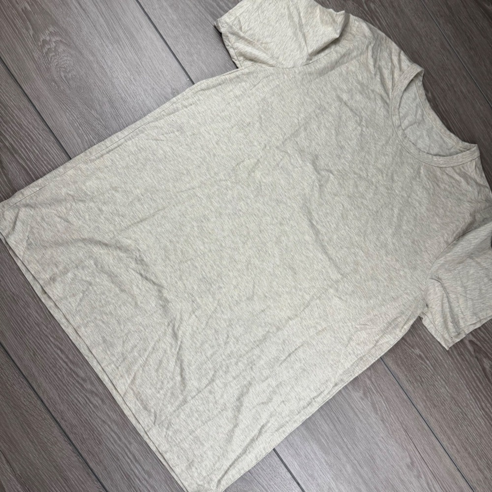 Lululemon Mens T-Shirt Short Sleeve Heathered Oatmeal Beige Large